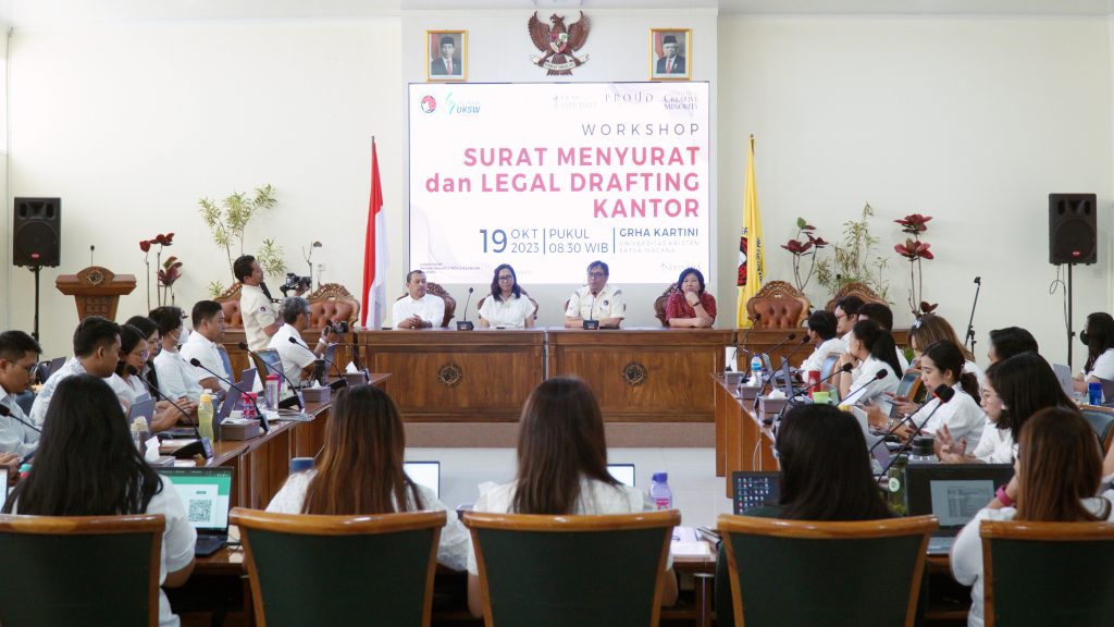 Direktorat Perencanaan dan Pengembangan Talenta UKSW gelar Workshop Surat Menyurat dan Legal Drafting Kantor, Kamis (19-10-2023) di Grha Kartini UKSW .