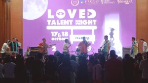 Suasana acara LoVED and Talent Night FBS UKSW, Rabu (18-10-2023) di Balairung Universitas.