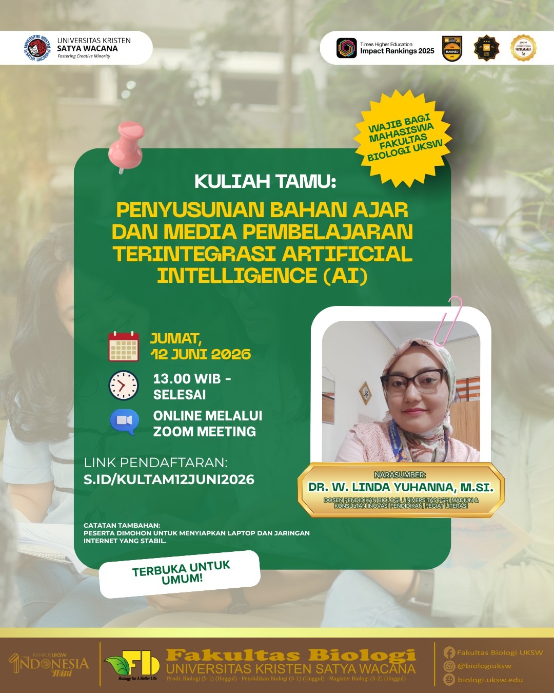 Kuliah Tamu “Penyusunan Bahan Ajar dan Media Pembelajaran Terintegrasi Artificial Intelligence (AI)” 