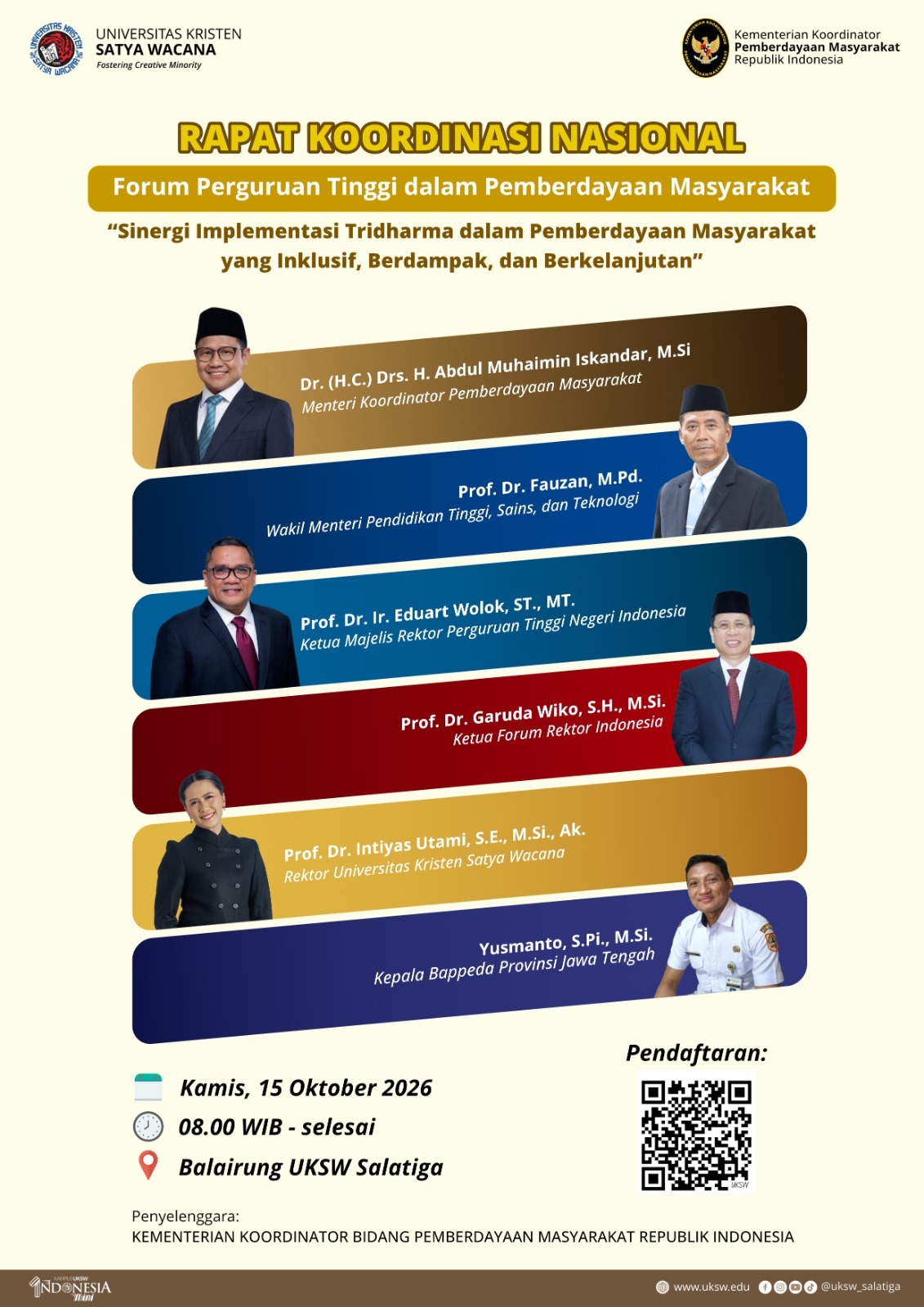 Rapat Koordinasi Nasional
Forum Perguruan Tinggi dalam Pemberdayaan Masyarakat